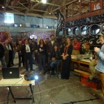 Douglas speaks at the Trojan Horse's Treasure Island workspace.